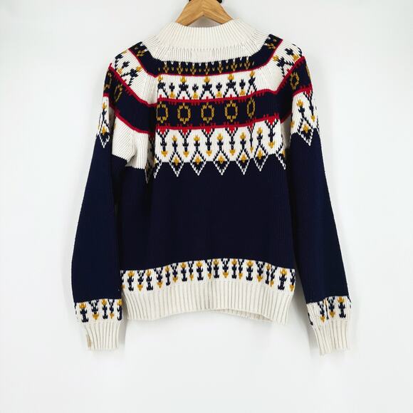 VTG 80s JcPenney Womens Sweater Medium Fair Isle Nordic Holiday Retro Ski - Picture 4 of 7